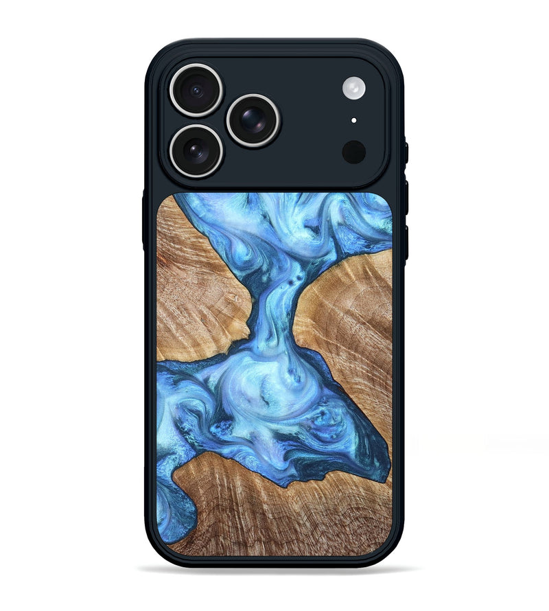 iPhone 17 Pro Max Wood Phone Case - Weston (Blue, 821215)