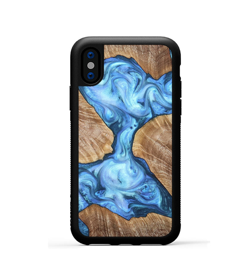 iPhone Xs Wood Phone Case - Weston (Blue, 821215)