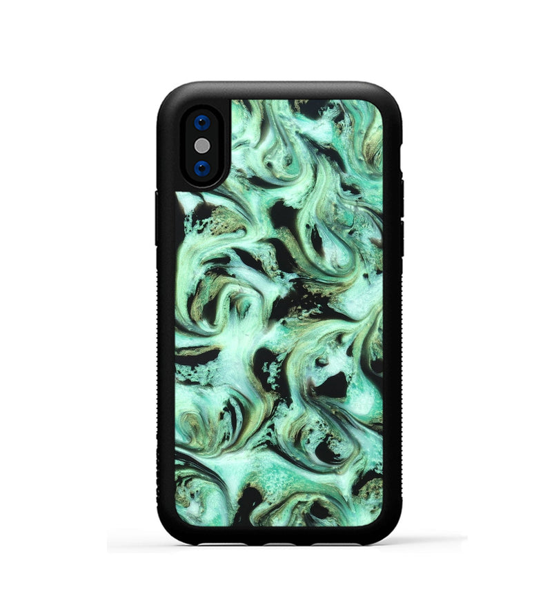 iPhone Xs ResinArt Phone Case - Levar (Green, 821217)