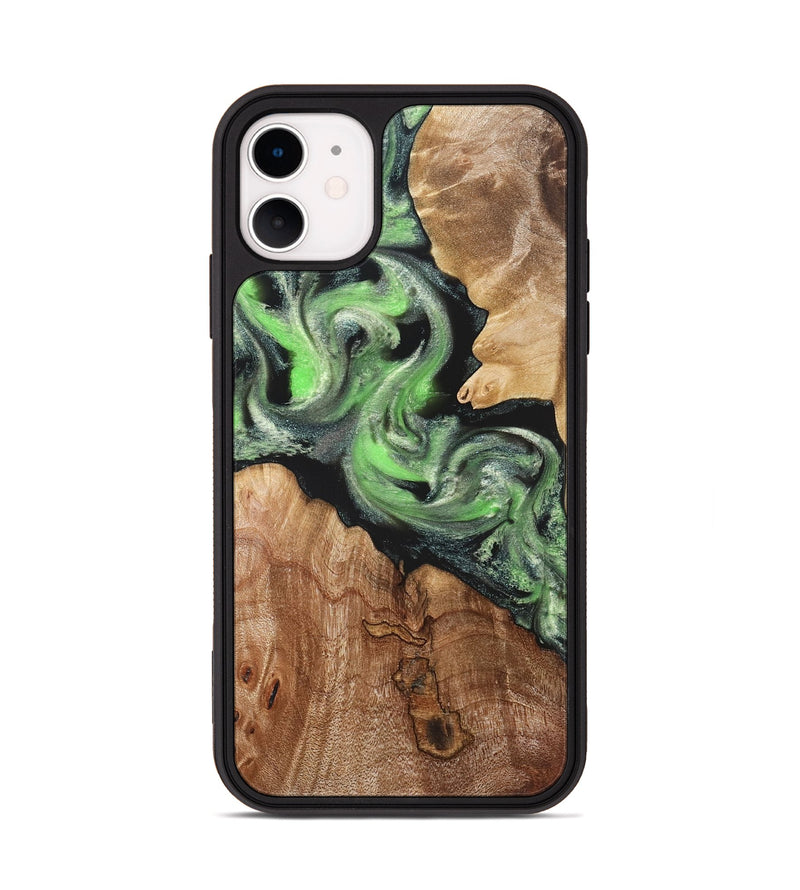 iPhone 11 Wood Phone Case - Evelin (Green, 821218)