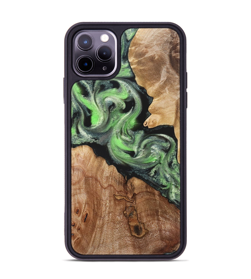 iPhone 11 Pro Max Wood Phone Case - Evelin (Green, 821218)