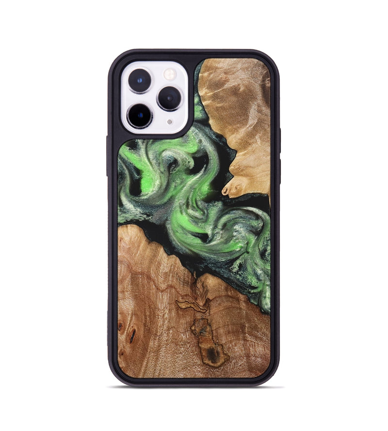 iPhone 11 Pro Wood Phone Case - Evelin (Green, 821218)