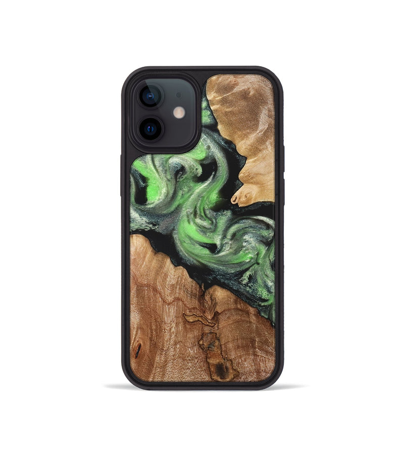iPhone 12 mini Wood Phone Case - Evelin (Green, 821218)