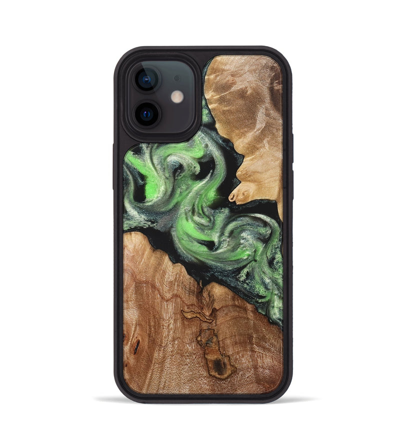 iPhone 12 Wood Phone Case - Evelin (Green, 821218)