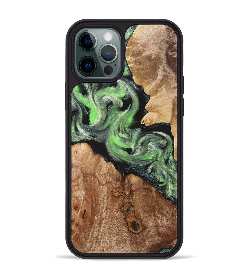 iPhone 12 Pro Max Wood Phone Case - Evelin (Green, 821218)