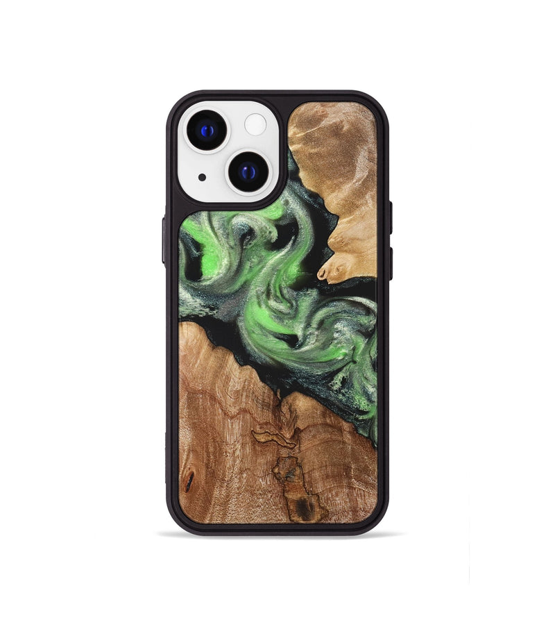 iPhone 13 mini Wood Phone Case - Evelin (Green, 821218)