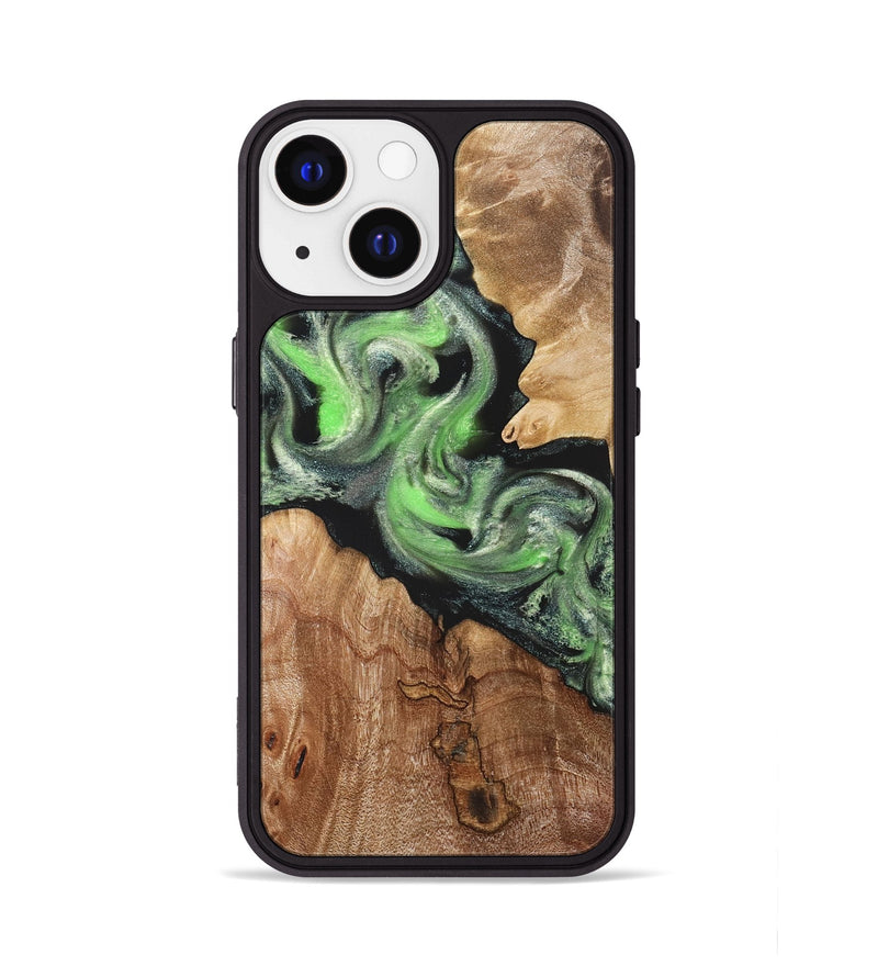 iPhone 13 Wood Phone Case - Evelin (Green, 821218)