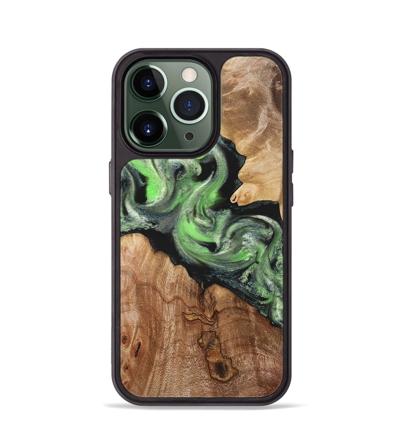 iPhone 13 Pro Wood Phone Case - Evelin (Green, 821218)