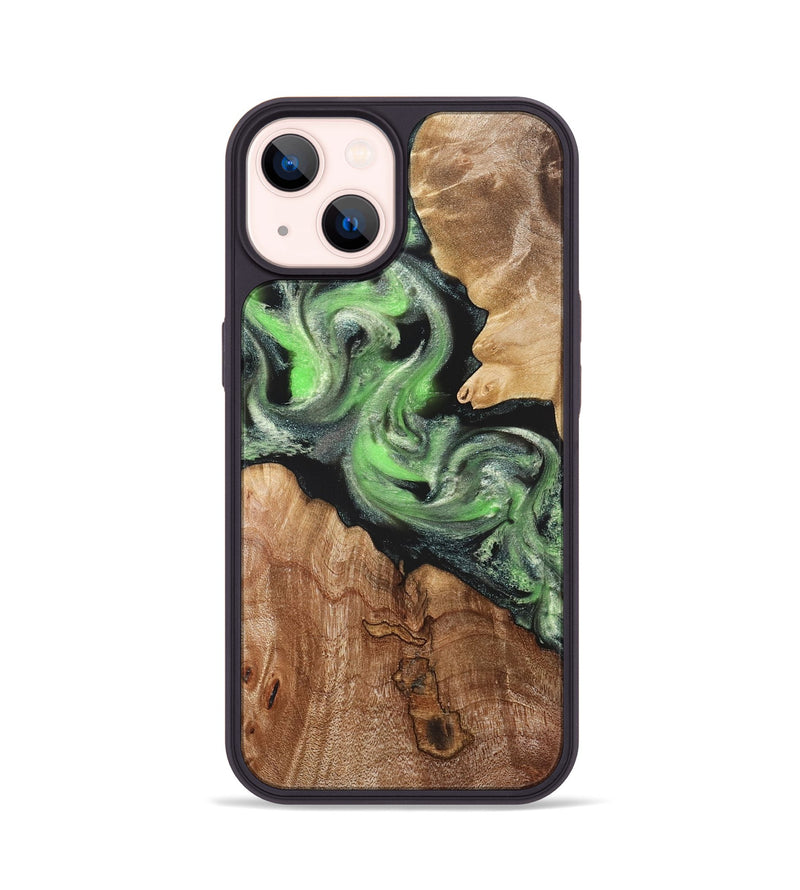 iPhone 14 Wood Phone Case - Evelin (Green, 821218)