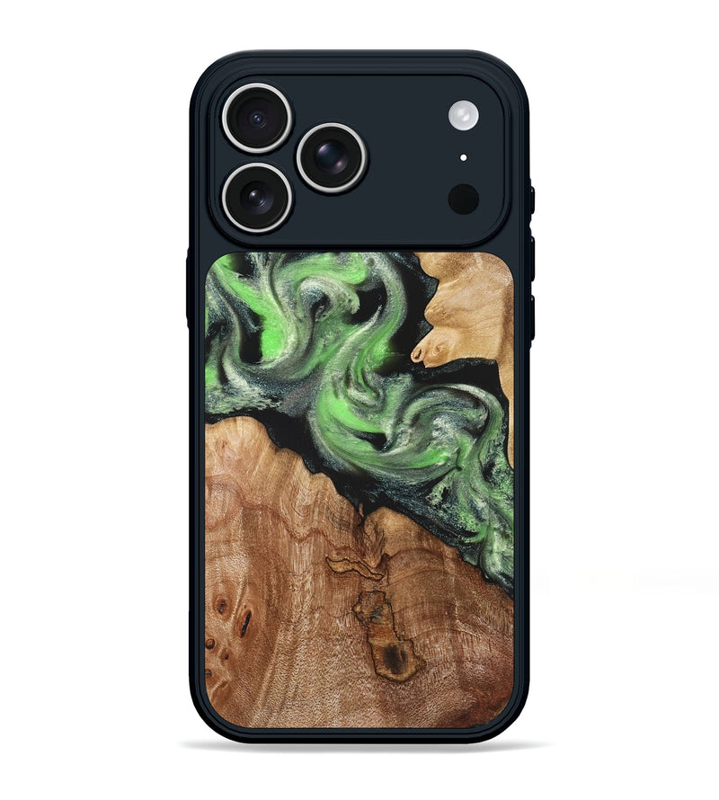 iPhone 17 Pro Max Wood Phone Case - Evelin (Green, 821218)