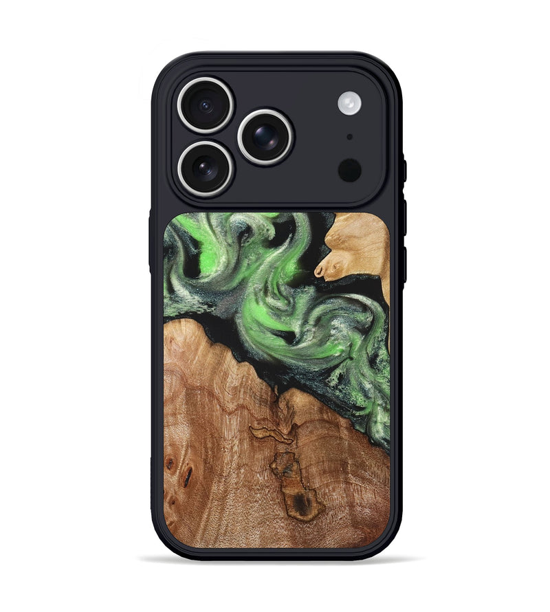 iPhone 17 Pro Wood Phone Case - Evelin (Green, 821218)