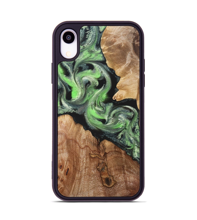 iPhone Xr Wood Phone Case - Evelin (Green, 821218)