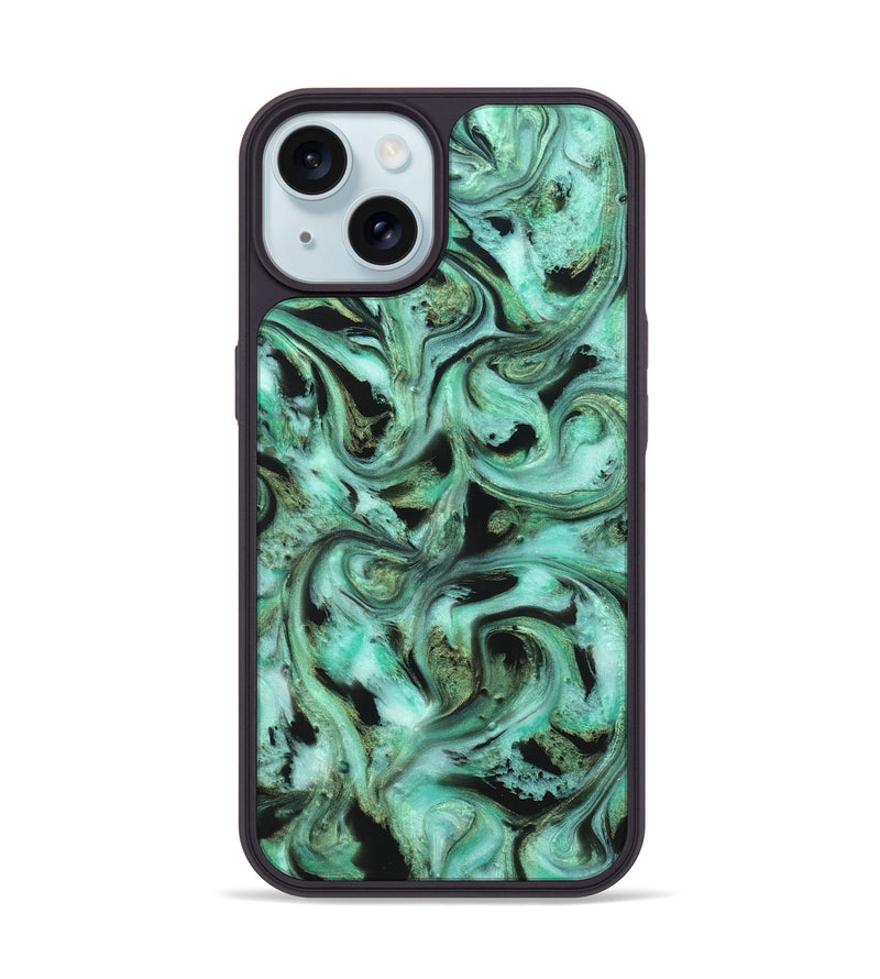 iPhone 15 ResinArt Phone Case - Barbra (Green, 821221)