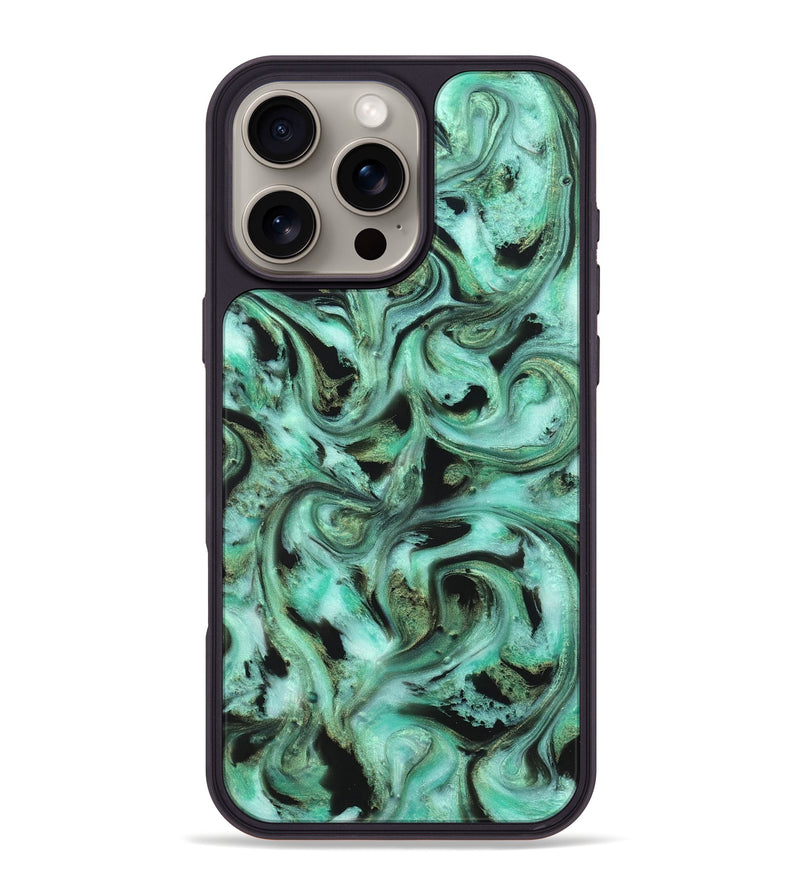 iPhone 16 Pro Max ResinArt Phone Case - Barbra (Green, 821221)