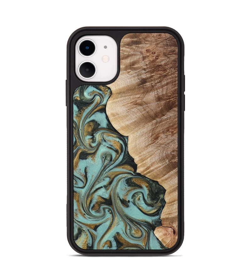 iPhone 11 Wood Phone Case - Daren (Green, 821223)