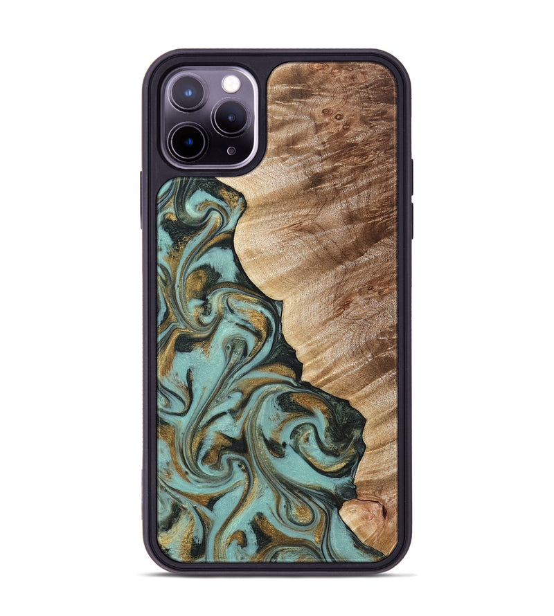 iPhone 11 Pro Max Wood Phone Case - Daren (Green, 821223)