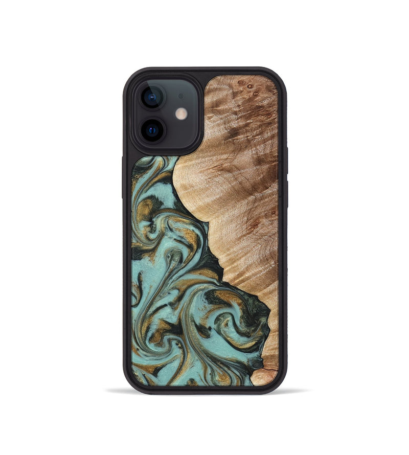 iPhone 12 mini Wood Phone Case - Daren (Green, 821223)