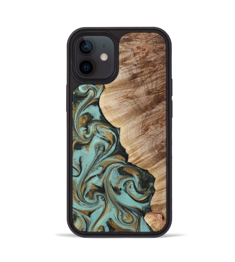 iPhone 12 Wood Phone Case - Daren (Green, 821223)