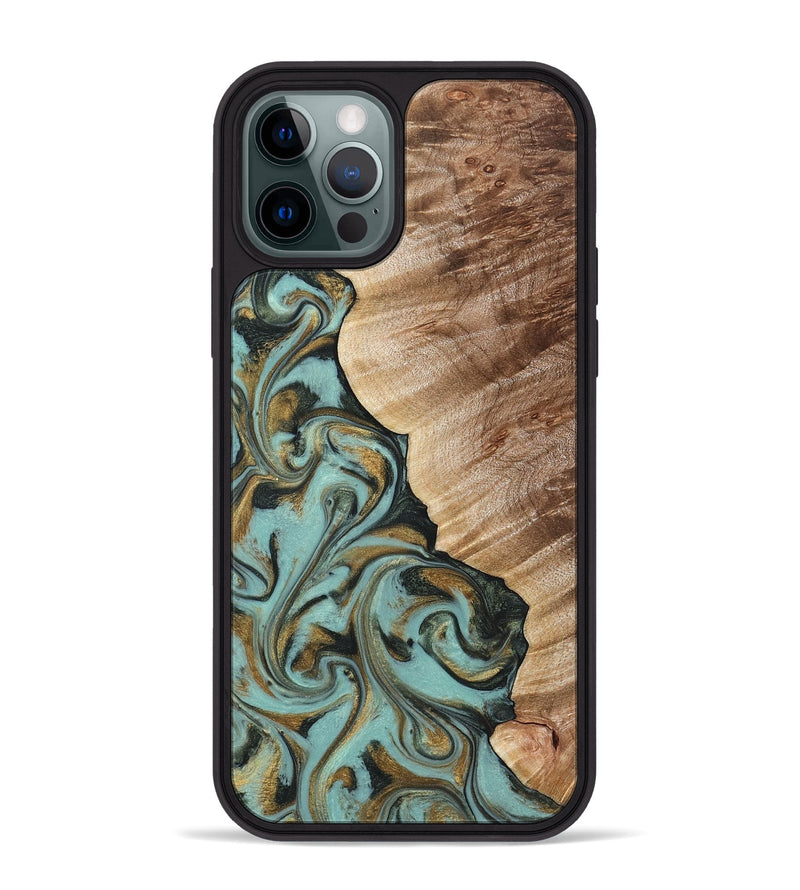 iPhone 12 Pro Max Wood Phone Case - Daren (Green, 821223)