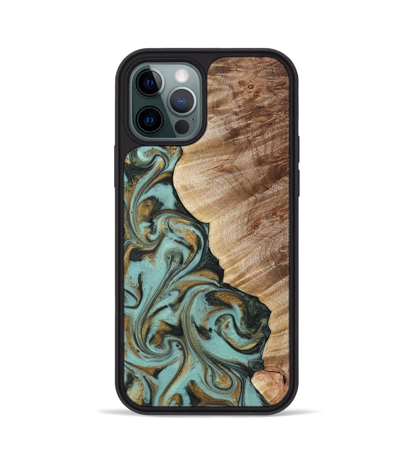 iPhone 12 Pro Wood Phone Case - Daren (Green, 821223)
