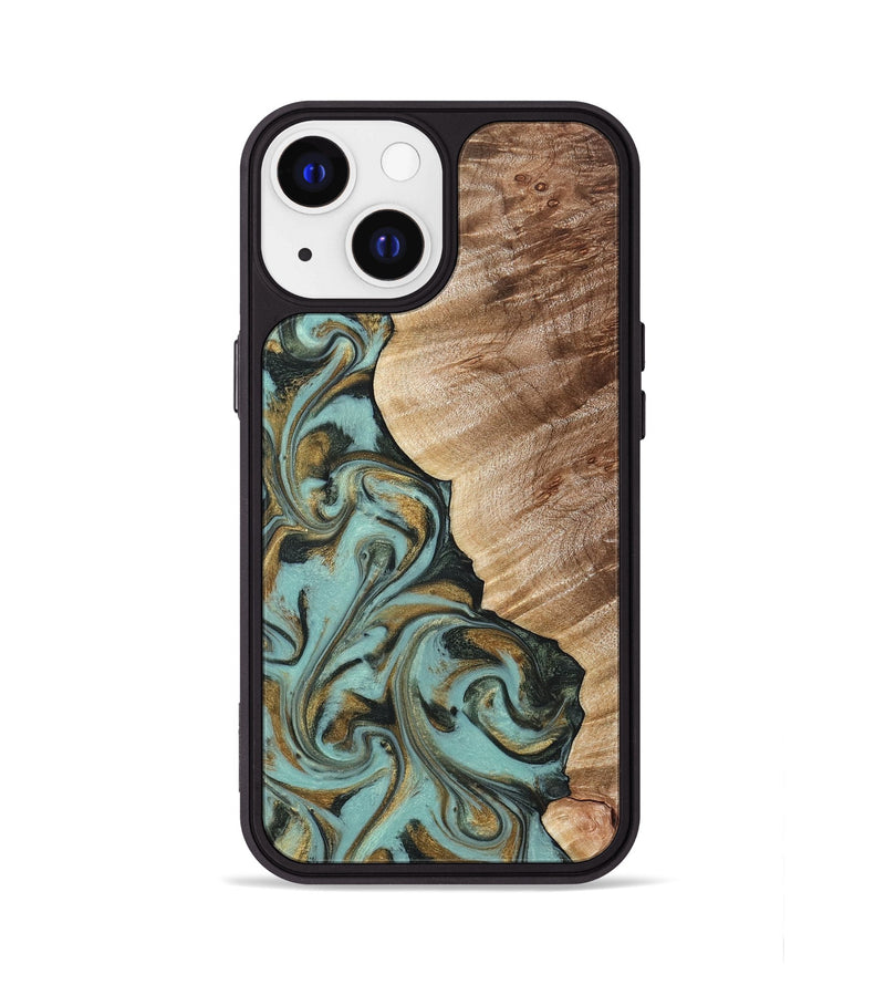 iPhone 13 Wood Phone Case - Daren (Green, 821223)