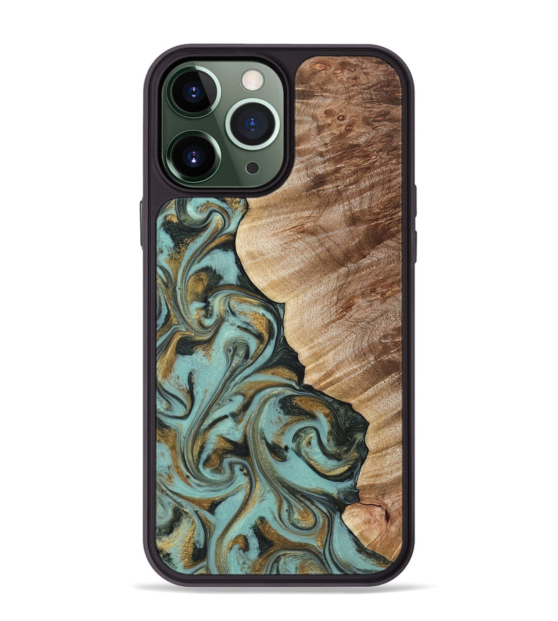 iPhone 13 Pro Max Wood Phone Case - Daren (Green, 821223)