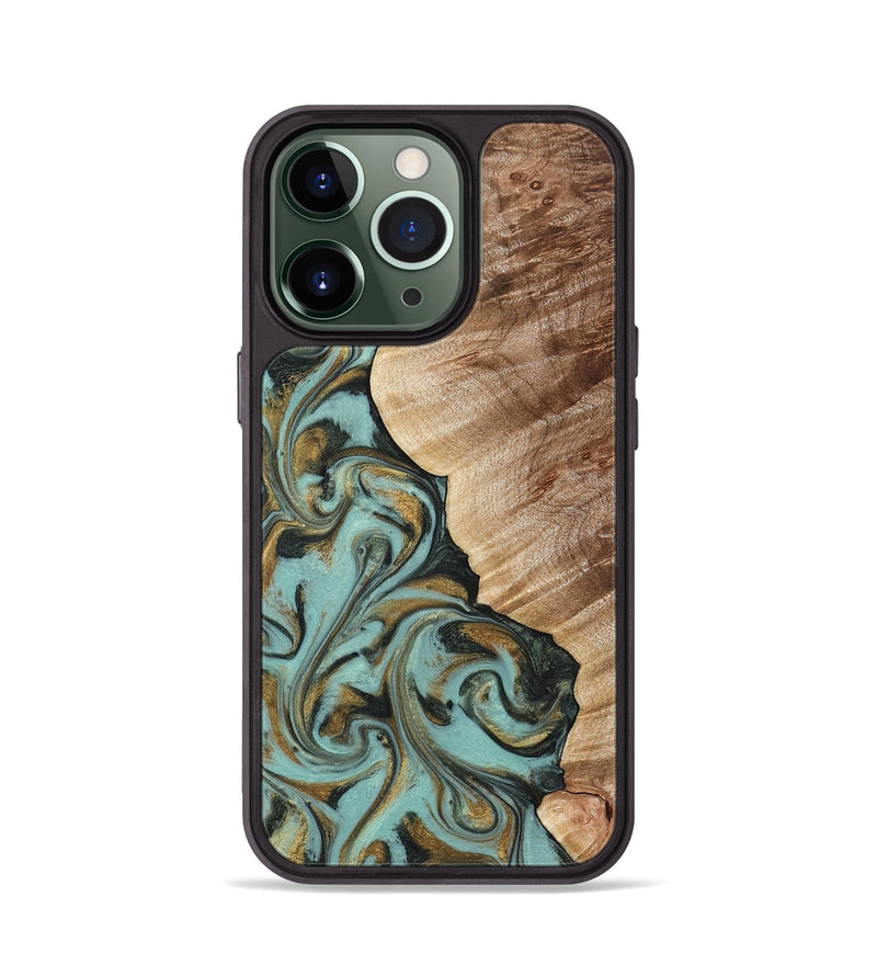 iPhone 13 Pro Wood Phone Case - Daren (Green, 821223)