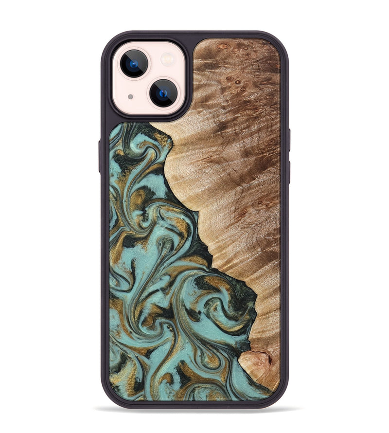 iPhone 14 Plus Wood Phone Case - Daren (Green, 821223)