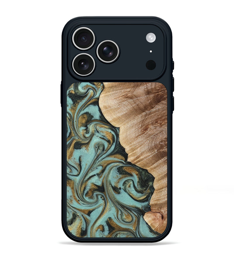 iPhone 17 Pro Max Wood Phone Case - Daren (Green, 821223)