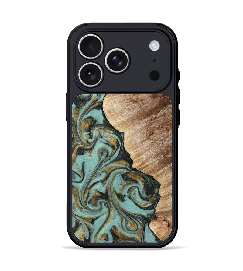 iPhone 17 Pro Wood Phone Case - Daren (Green, 821223)