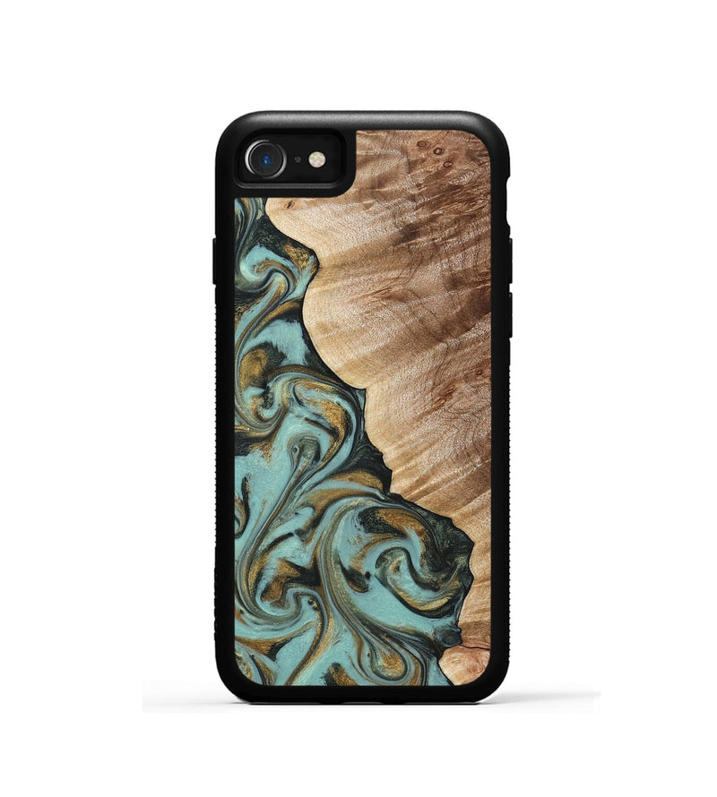 iPhone SE Wood Phone Case - Daren (Green, 821223)