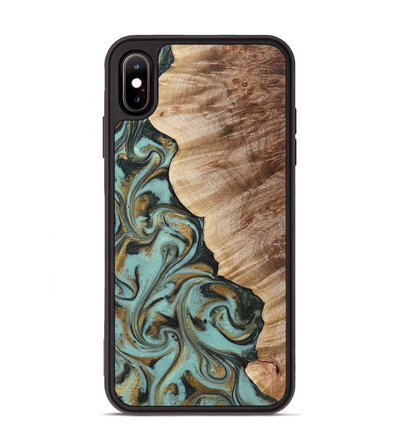 iPhone Xs Max Wood Phone Case - Daren (Green, 821223)