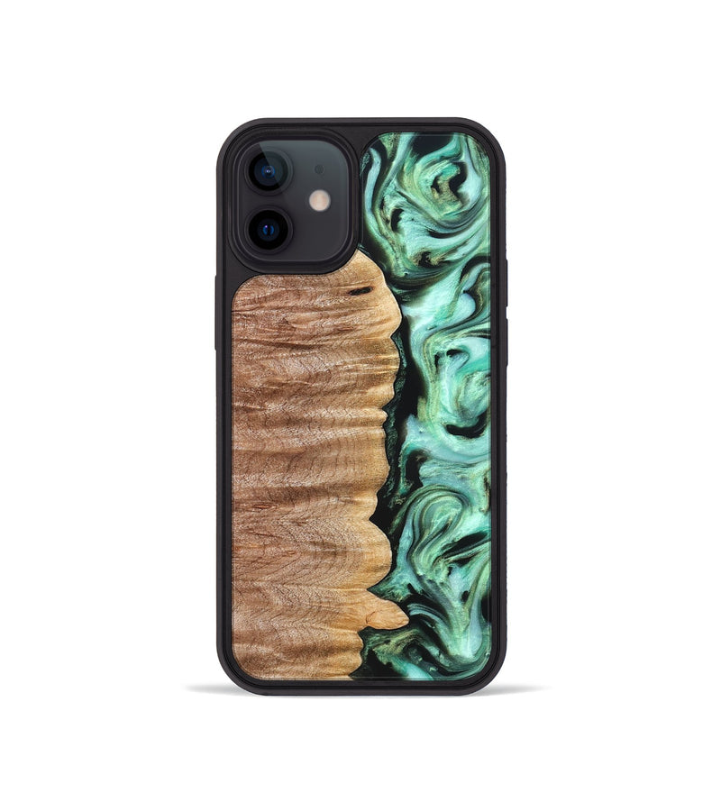 iPhone 12 mini Wood Phone Case - Mont (Green, 821226)