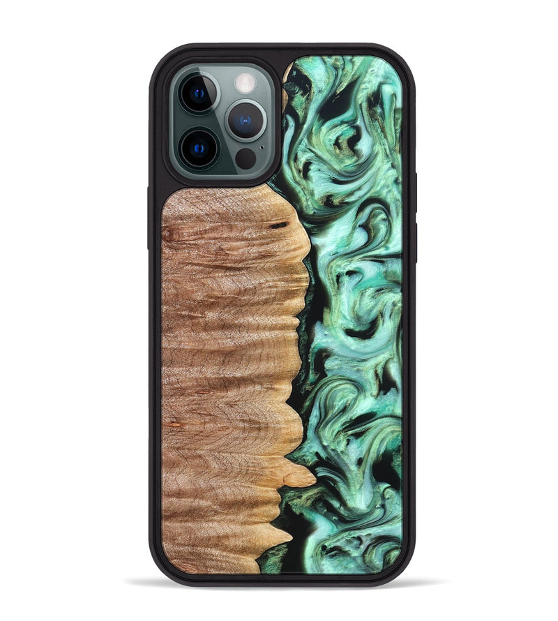 iPhone 12 Pro Max Wood Phone Case - Mont (Green, 821226)