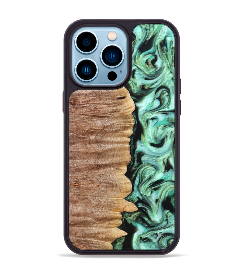 iPhone 14 Pro Max Wood Phone Case - Mont (Green, 821226)