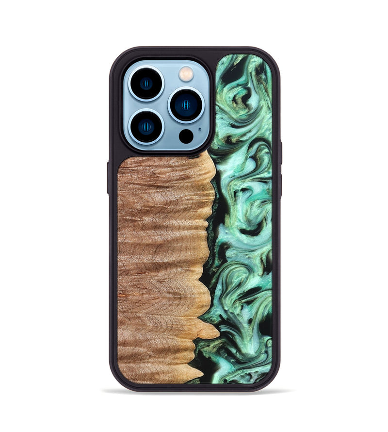 iPhone 14 Pro Wood Phone Case - Mont (Green, 821226)