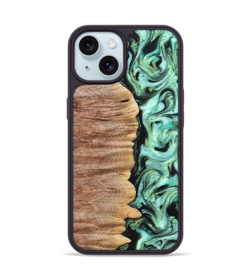 iPhone 15 Wood Phone Case - Mont (Green, 821226)