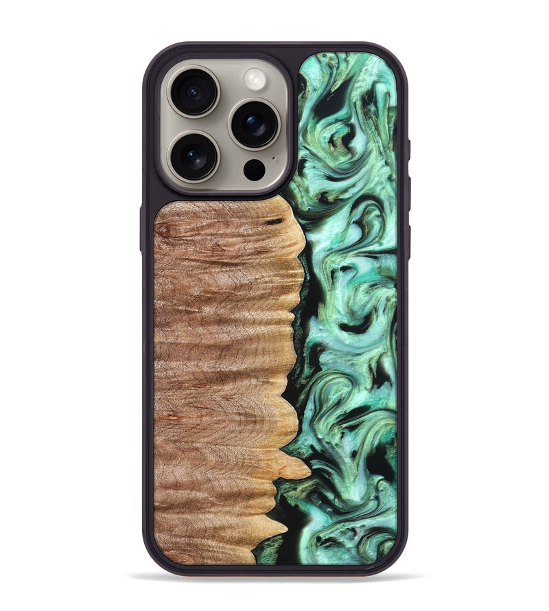 iPhone 15 Pro Max Wood Phone Case - Mont (Green, 821226)