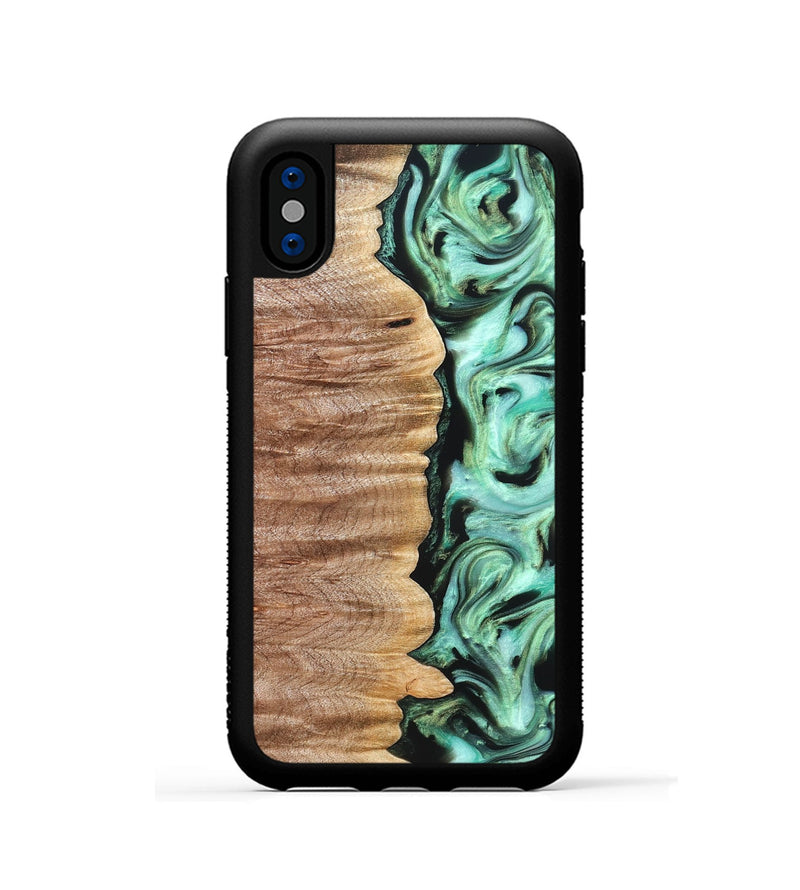 iPhone Xs Wood Phone Case - Mont (Green, 821226)