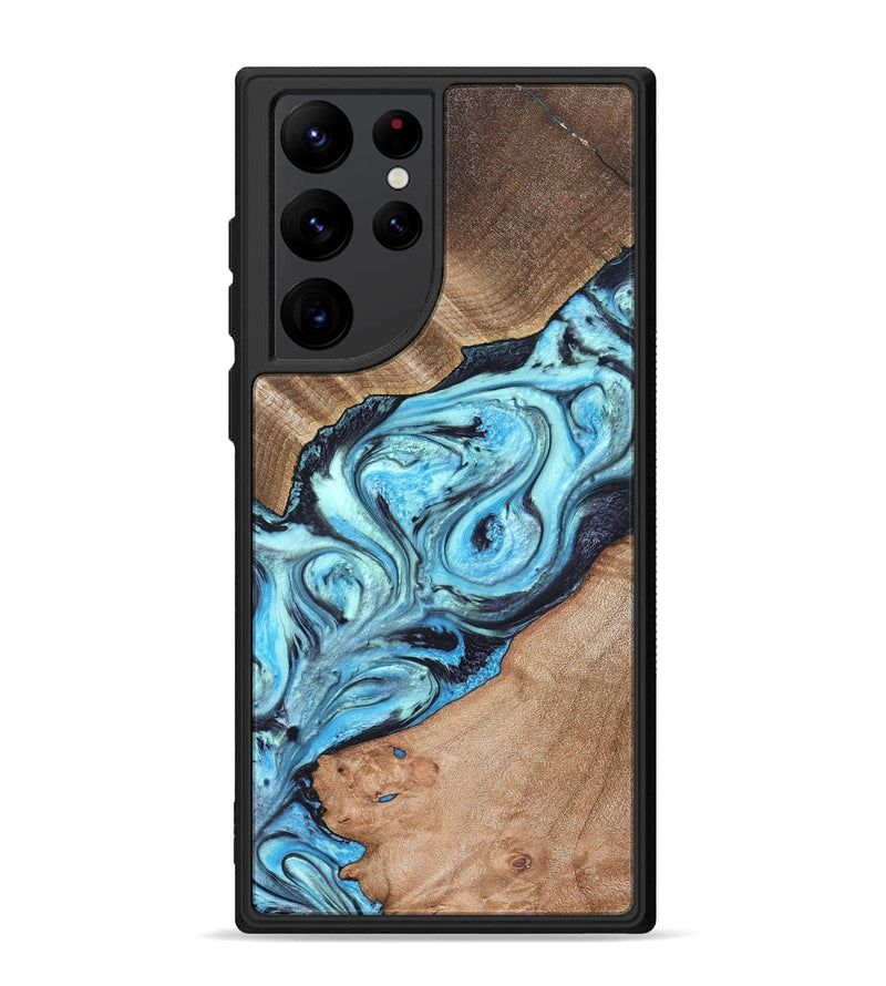 Galaxy S22 Ultra Wood Phone Case - Deon (Blue, 821239)