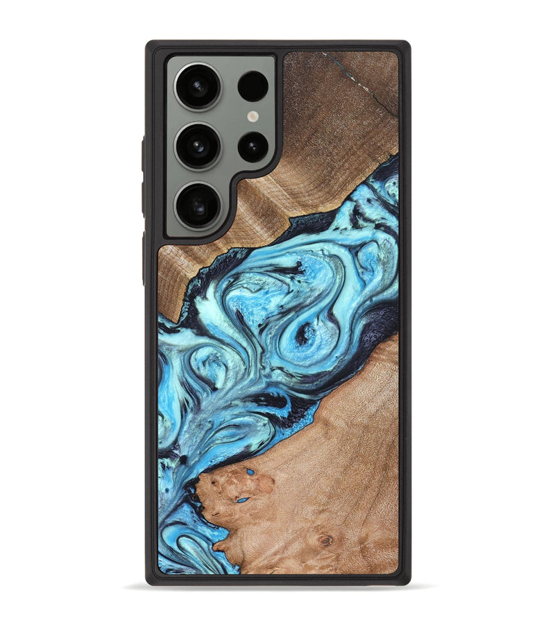 Galaxy S23 Ultra Wood Phone Case - Deon (Blue, 821239)