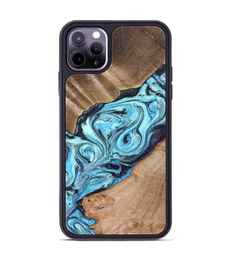 iPhone 11 Pro Max Wood Phone Case - Deon (Blue, 821239)
