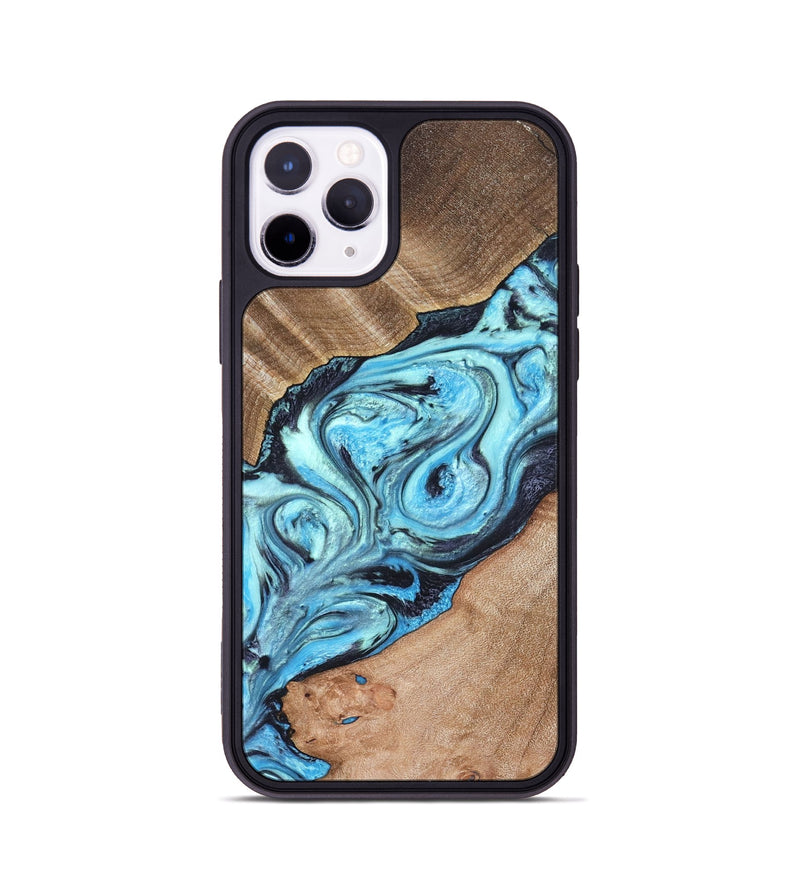 iPhone 11 Pro Wood Phone Case - Deon (Blue, 821239)