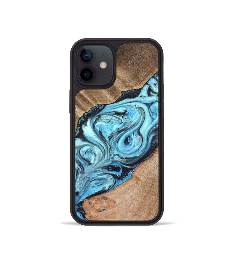 iPhone 12 mini Wood Phone Case - Deon (Blue, 821239)
