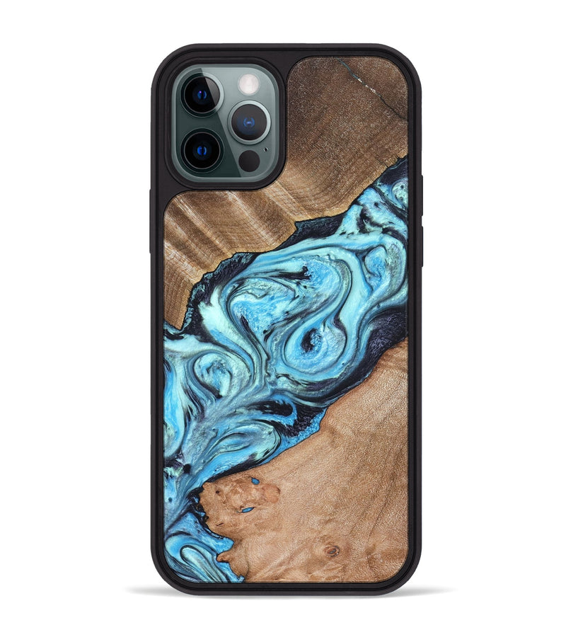 iPhone 12 Pro Max Wood Phone Case - Deon (Blue, 821239)