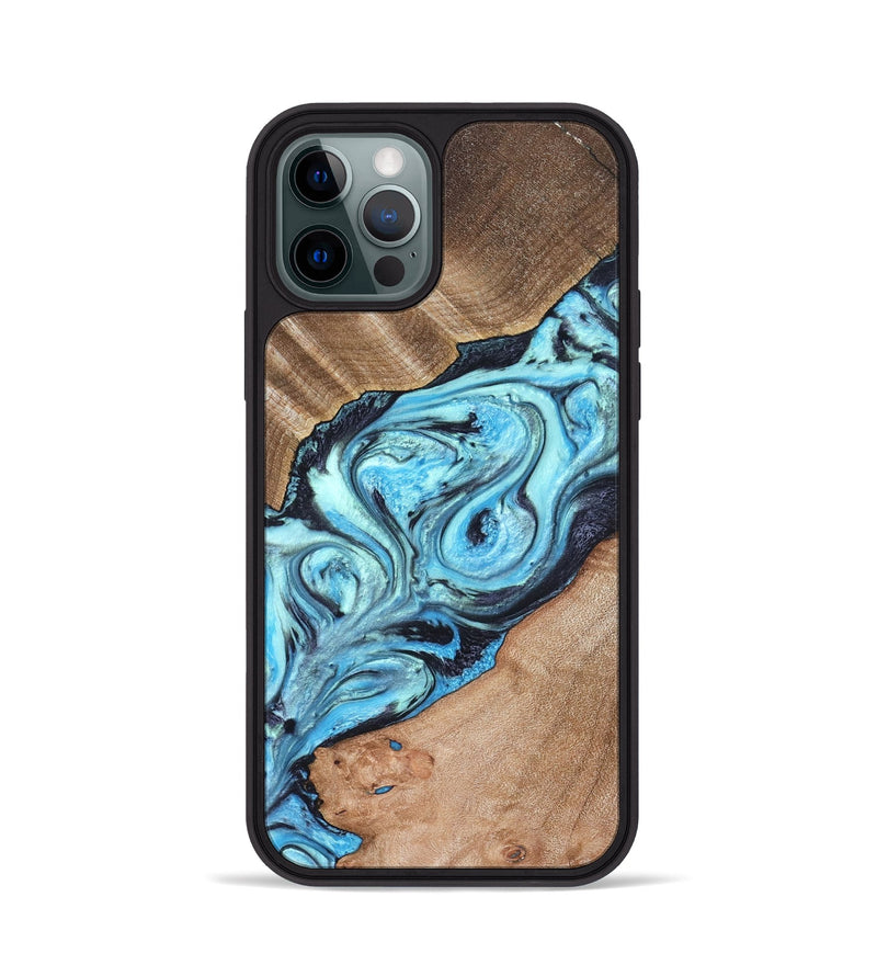 iPhone 12 Pro Wood Phone Case - Deon (Blue, 821239)