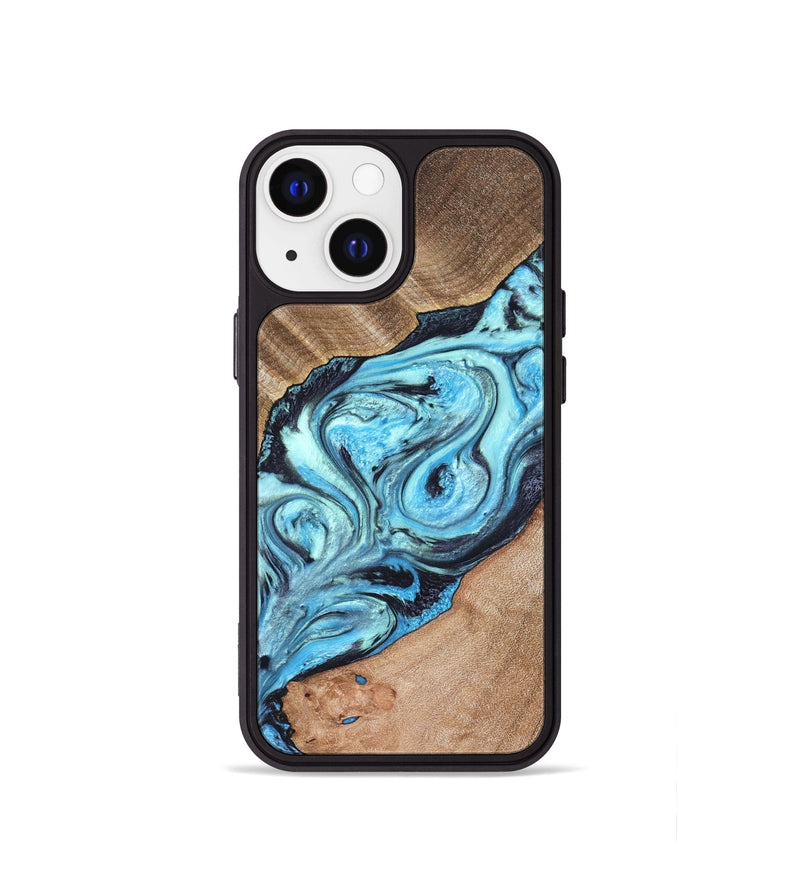 iPhone 13 mini Wood Phone Case - Deon (Blue, 821239)
