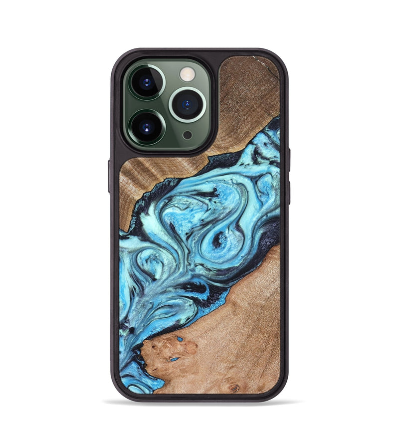 iPhone 13 Pro Wood Phone Case - Deon (Blue, 821239)