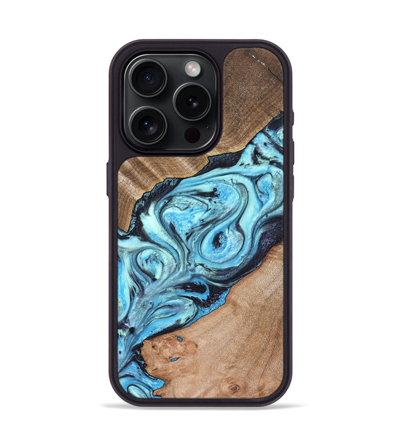 iPhone 15 Pro Wood Phone Case - Deon (Blue, 821239)