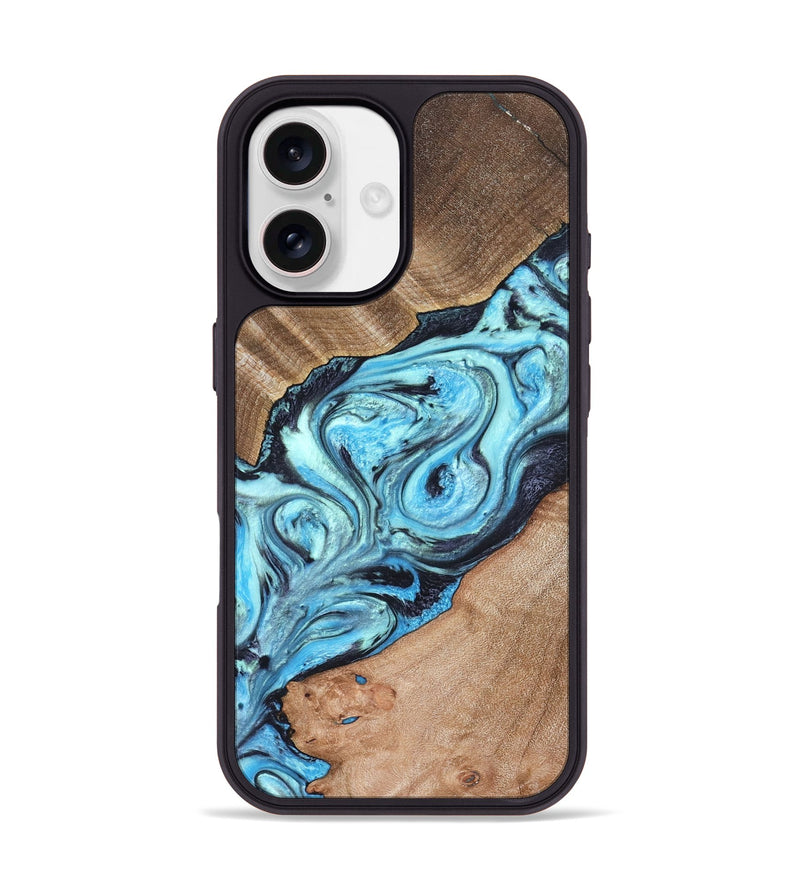 iPhone 17 Wood Phone Case - Deon (Blue, 821239)